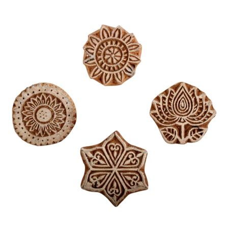 Set of 4 Piece New Mix Wooden Printing Block